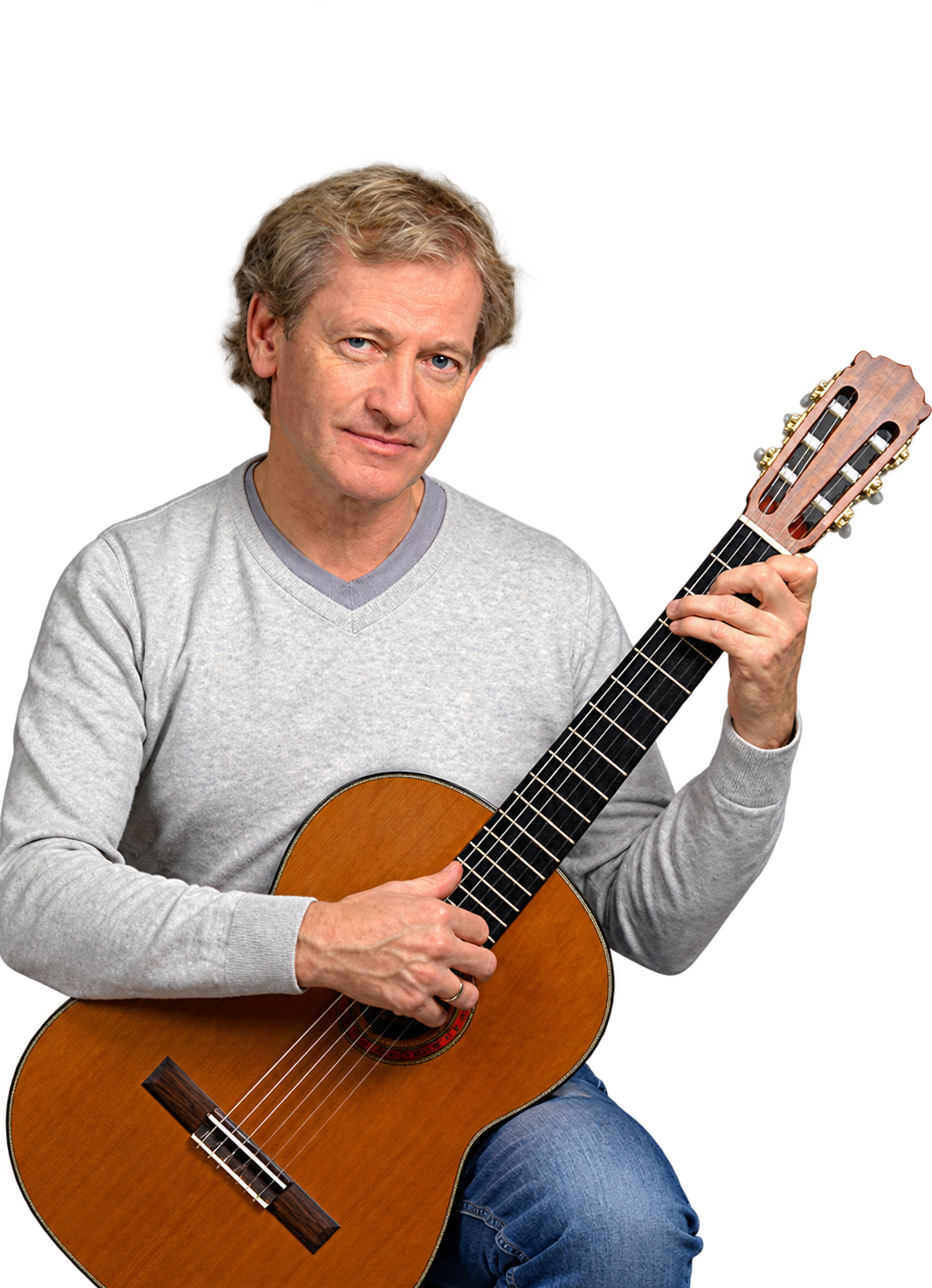Dein Gitarrenlehrer Hans Kuhlmann mit seiner klassischen Gitarre